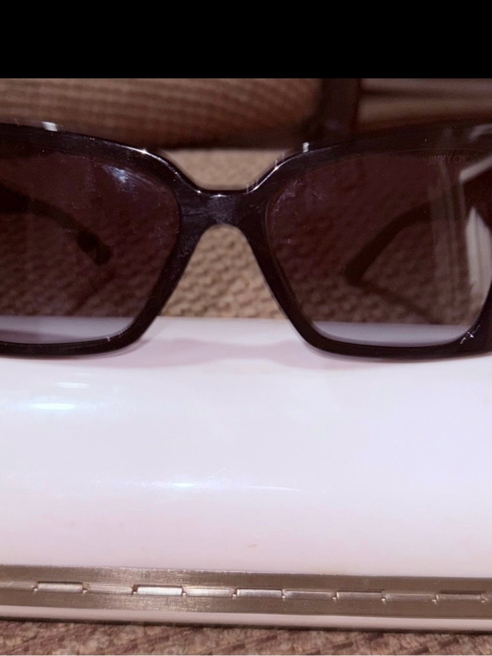 Jimmy Choo Black Rectangular Sunglasses
